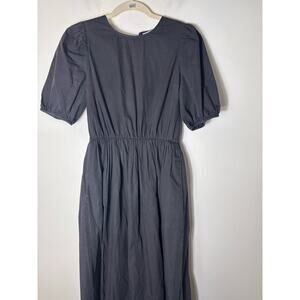 Greylin Black Cotton Puff Sleeve Maxi Dress Sz S